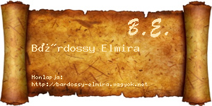 Bárdossy Elmira névjegykártya